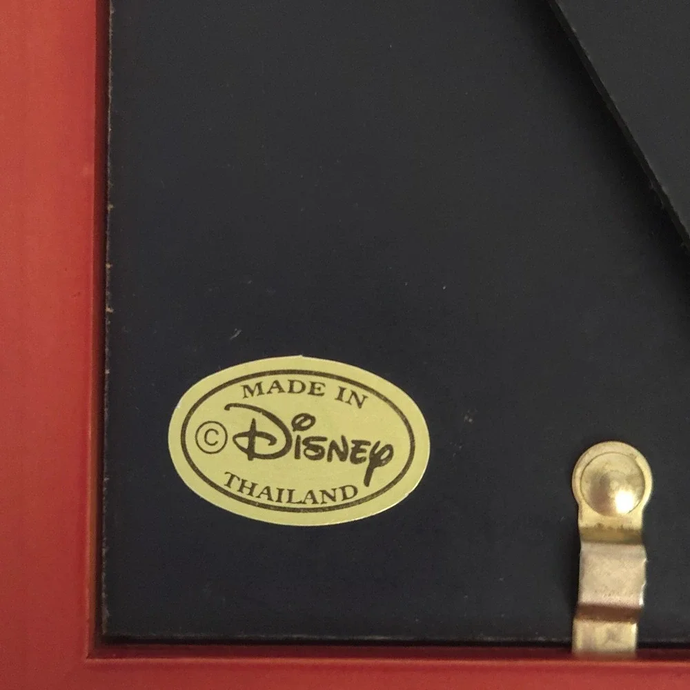 Disney Parks Mickey‎ Mouse Ears Orange & Black Wood Photo Picture Frame- 4x6